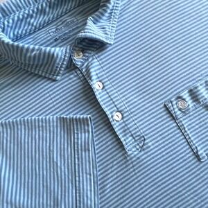 Peter Millar Polo XL Shirt Striped Golf Casual Coastal Pocket Athleisure‎ Sports